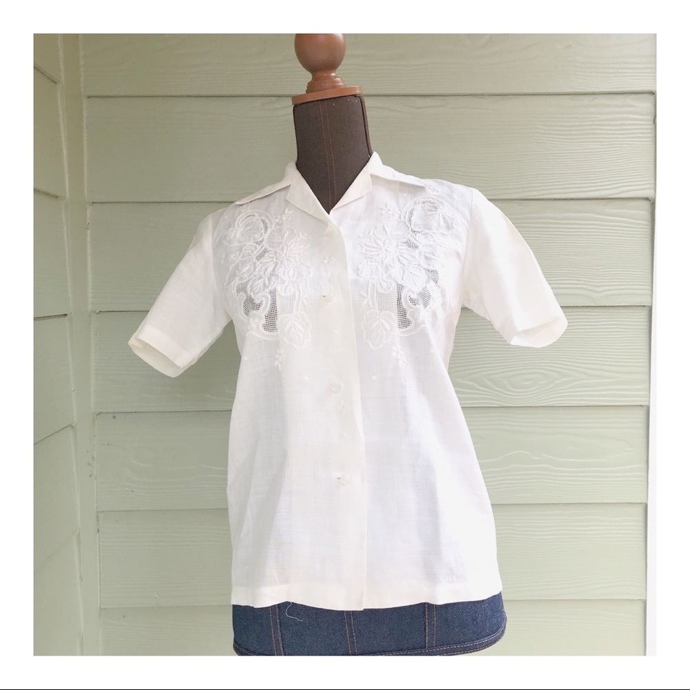 Vintage Embroidered Linen Shirt